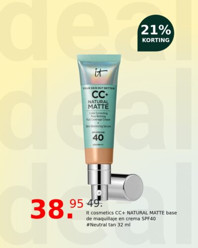 It cosmetics CC+ NATURAL MATTE base de maquillaje en crema SPF40 #Neutral tan 32 ml