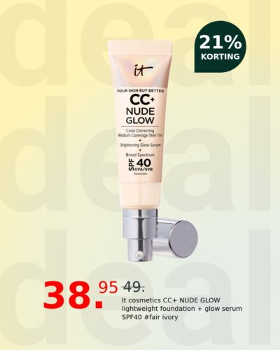 It cosmetics CC+ NUDE GLOW lightweight foundation + glow serum SPF40 #fair ivory