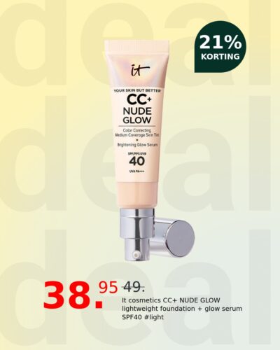It cosmetics CC+ NUDE GLOW lightweight foundation + glow serum SPF40 #light