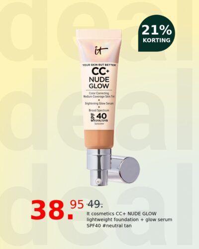 It cosmetics CC+ NUDE GLOW lightweight foundation + glow serum SPF40 #neutral tan