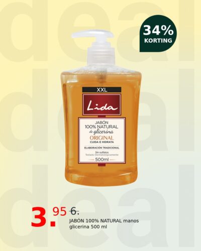 JABÓN 100% NATURAL manos glicerina 500 ml
