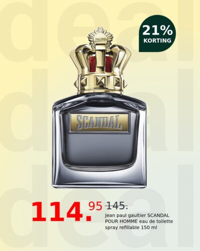 Jean paul gaultier SCANDAL POUR HOMME eau de toilette spray refillable 150 ml