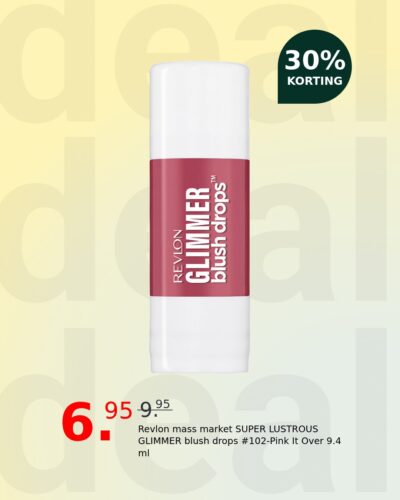 Revlon mass market SUPER LUSTROUS GLIMMER blush drops #102-Pink It Over 9.4 ml