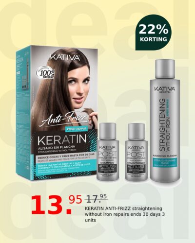 KERATIN ANTI-FRIZZ straightening without iron repairs ends 30 days 3 units