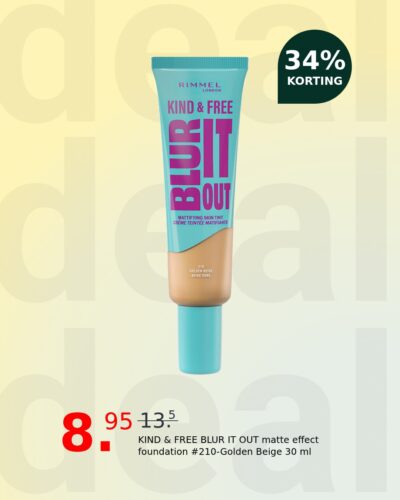 KIND & FREE BLUR IT OUT matte effect foundation #210-Golden Beige 30 ml