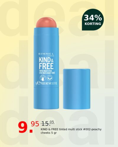 KIND & FREE tinted multi stick #002-peachy cheeks 5 gr
