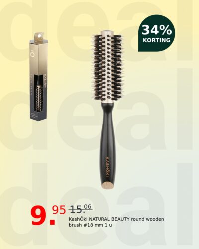 KashŌki NATURAL BEAUTY round wooden brush #18 mm 1 u