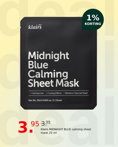 Klairs MIDNIGHT BLUE calming sheet mask 25 ml