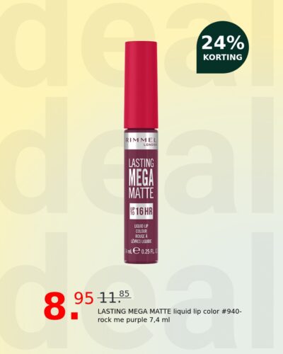 LASTING MEGA MATTE liquid lip color #940-rock me purple 7,4 ml