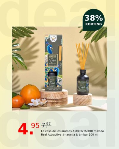La casa de los aromas AMBIENTADOR mikado Real Attractive #naranja & ámbar 100 ml