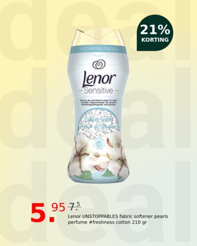 Lenor UNSTOPPABLES fabric softener pearls perfume #freshness cotton 210 gr