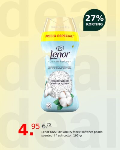Lenor UNSTOPPABLES fabric softener pearls scented #fresh cotton 195 gr