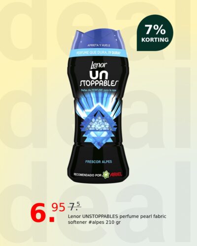 Lenor UNSTOPPABLES perfume pearl fabric softener #alpes 210 gr
