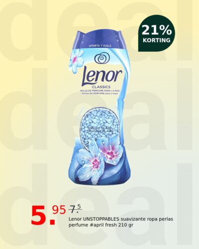 Lenor UNSTOPPABLES suavizante ropa perlas perfume #april fresh 210 gr