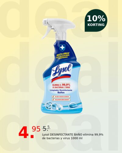 Lysol DESINFECTANTE BAÑO elimina 99,9% de bacterias y virus 1000 ml