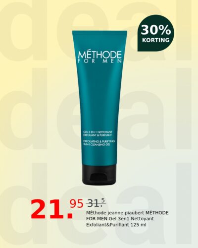 MÉthode jeanne piaubert MÉTHODE FOR MEN Gel 3en1 Nettoyant Exfoliant&Purifiant 125 ml