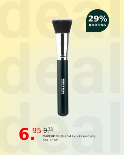 MAKEUP BRUSH flat kabuki synthetic hair 17 cm