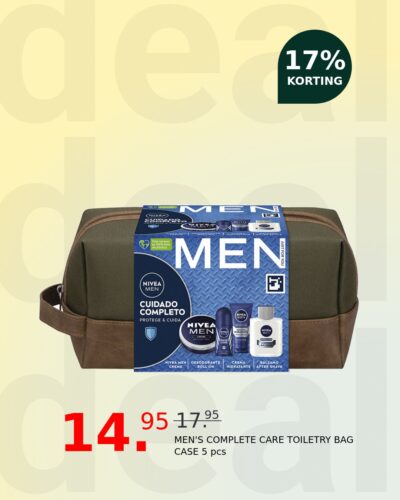 MEN'S COMPLETE CARE TOILETRY BAG CASE 5 pcs