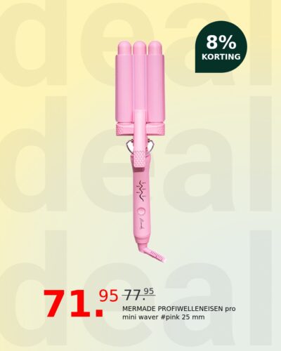 MERMADE PROFIWELLENEISEN pro mini waver #pink 25 mm