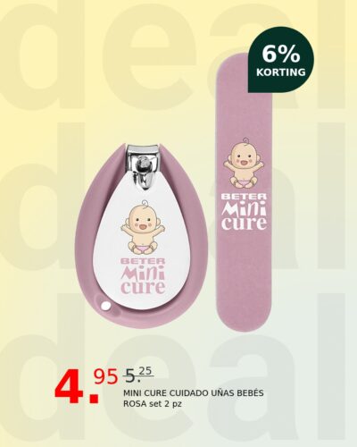 MINI CURE CUIDADO UÑAS BEBÉS ROSA set 2 pz