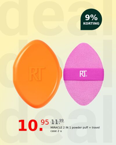 MIRACLE 2 IN 1 powder puff + travel case 2 u