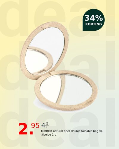 MIRROR natural fiber double foldable bag x4 #beige 1 u