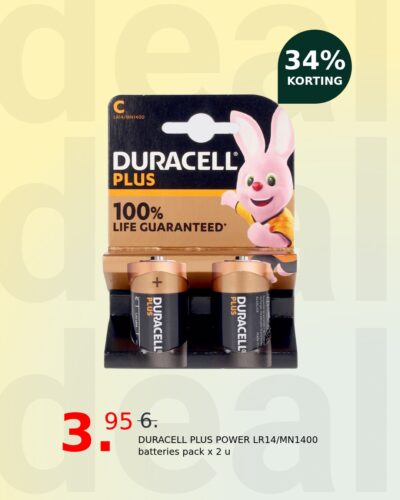 DURACELL PLUS POWER LR14/MN1400 batteries pack x 2 u