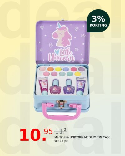 Martinelia UNICORN MEDIUM TIN CASE set 15 pz