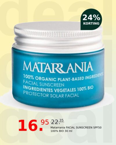 Matarrania FACIAL SUNSCREEN SPF50 100% BIO 30 ml