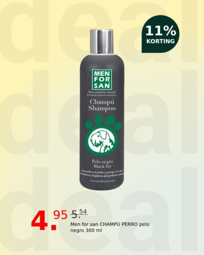 Men for san CHAMPÚ PERRO pelo negro 300 ml