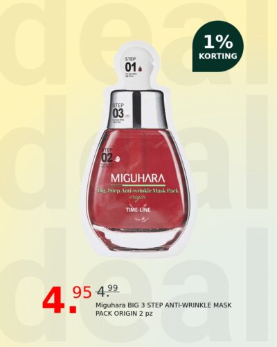 Miguhara BIG 3 STEP ANTI-WRINKLE MASK PACK ORIGIN 2 pz