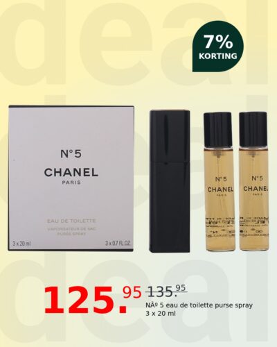 Nº 5 eau de toilette purse spray 3 x 20 ml