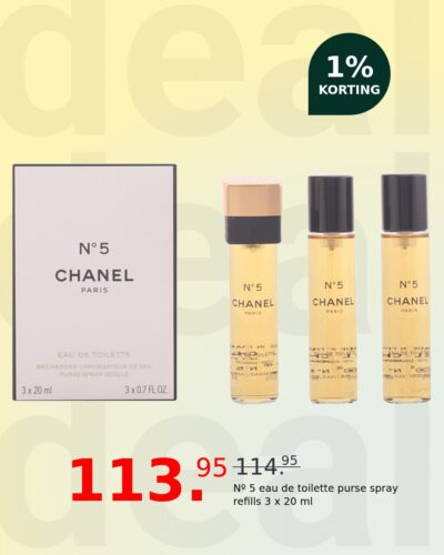 Nº 5 eau de toilette purse spray refills 3 x 20 ml