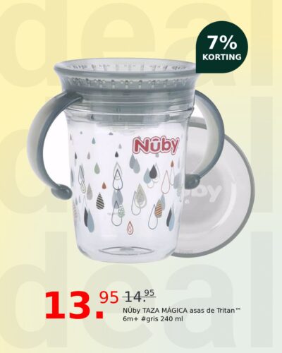 NÛby TAZA MÁGICA asas de Tritan™ 6m+ #gris 240 ml