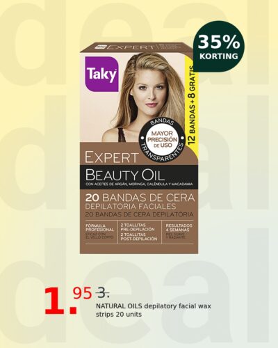 NATURAL OILS depilatory facial wax strips 20 units