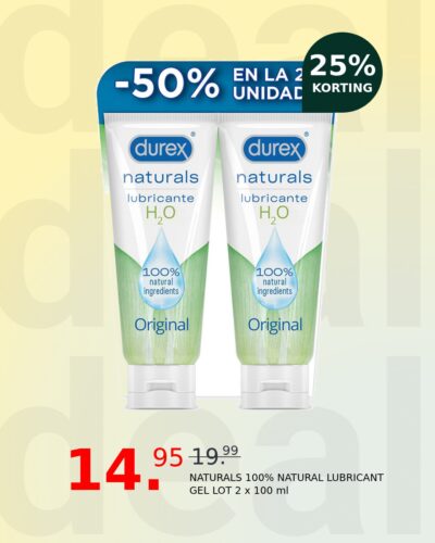 NATURALS 100% NATURAL LUBRICANT GEL LOT 2 x 100 ml