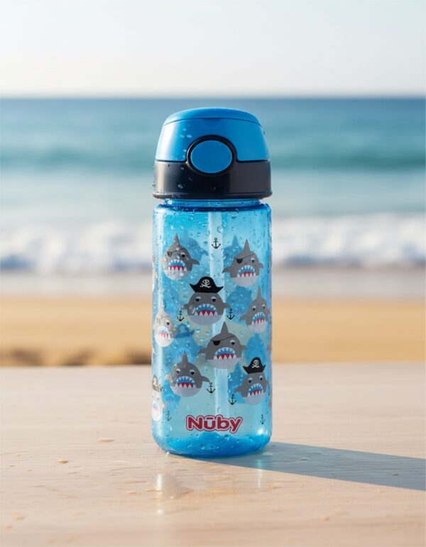 NÛby MUG with button and soft straw 3 years+ #blue 540 ml 1 u