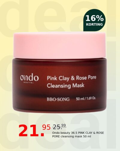 Ondo beauty 36.5 PINK CLAY & ROSE PORE cleansing mask 50 ml