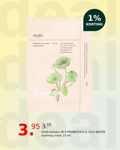 Ondo beauty 36.5 PROBIOTICS & CICA WATER soothing mask 25 ml
