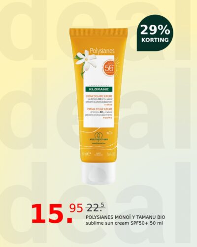 POLYSIANES MONOÏ Y TAMANU BIO sublime sun cream SPF50+ 50 ml