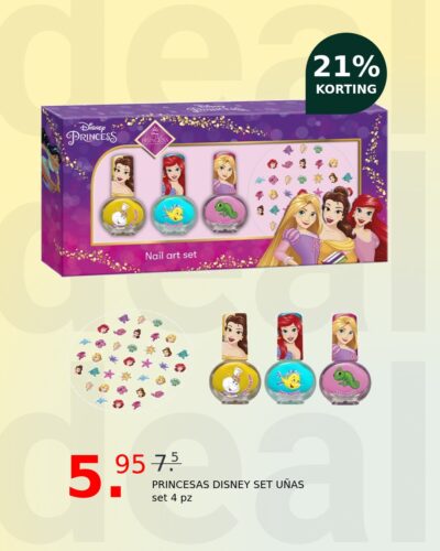 PRINCESAS DISNEY SET UÑAS set 4 pz