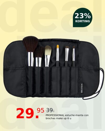 PROFESSIONAL estuche-manta con brochas make up 6 u
