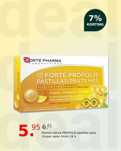 Phonal natura PRÓPOLIS pastillas para chupar sabor limón 24 u