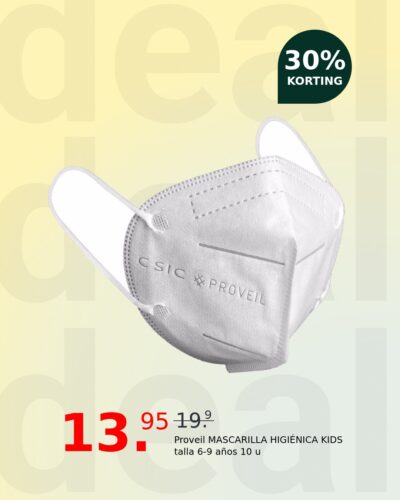 Proveil MASCARILLA HIGIÉNICA KIDS talla 6-9 años 10 u