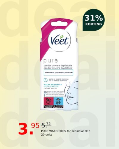 PURE WAX STRIPS for sensitive skin 20 units