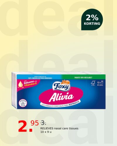 RELIEVES nasal care tissues 10 x 9 u