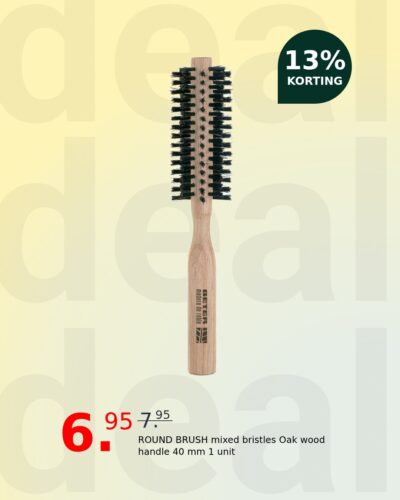 ROUND BRUSH mixed bristles Oak wood handle 40 mm 1 unit