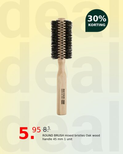 ROUND BRUSH mixed bristles Oak wood handle 45 mm 1 unit