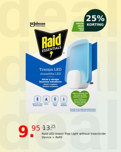 Raid LED Insect Trap Light without Insecticide Device + Refill
