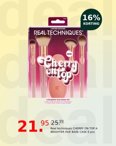 Real techniques CHERRY ON TOP A BRIGHTER HUE BASE CASE 6 pcs